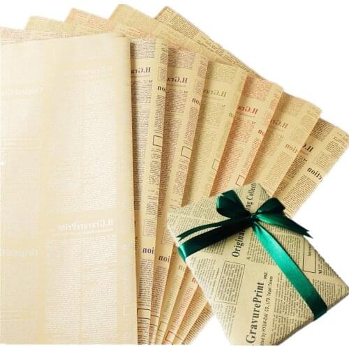 10sheets Gift Wrapping craft Paper Roll Vintage Newspaper Double Sided Wrap Decor Art Kraft For Christmas Party Creative Ma