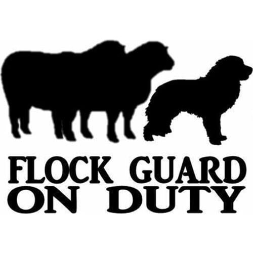 14CM*9.7CM FLOCK GUARD ON DUTY Strong Dog Vinyl Car Stiker Decals Black/Silver C10-00332