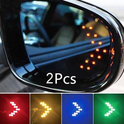 2*Car Styling LED Turn Signal Light 12V 14 SMD Rear View Mirror Arrow Panels Indicator Light Car Decorative Lamps Turn Signal