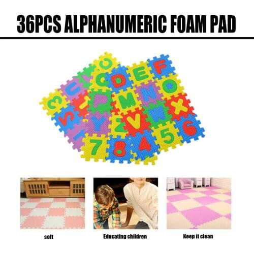 36Pcs/set 5*5cm Cartoon English Alphabet Pattern Baby Crawling Mat Puzzle Toys For Kid EVA Foam Yoga Letter Mats Learning Toy