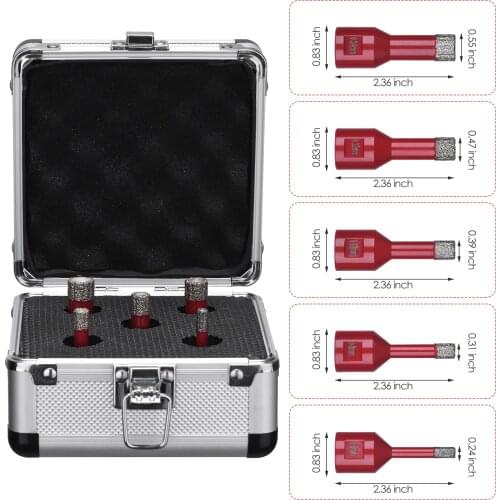 6mm-14mm Diamond Vacuum Brazed Dry Drilling Core Bits M14 Thread Crown Porcelain Ceramic Tile Drill Bits Granite Marble Hole Saw