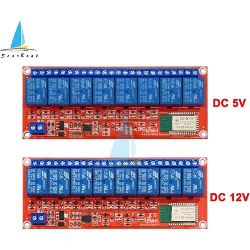 8 Channel 5V 12V Relay Module Board Shield High and Low Level Trigger Phone Bluetooth Wireless Control Switch for Smart Home