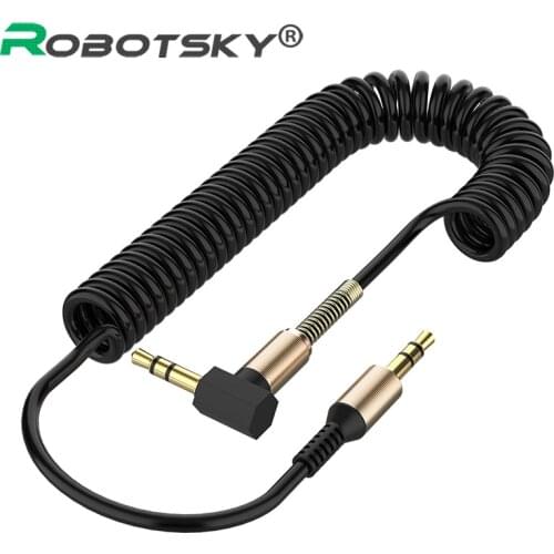 3.5MM Jack AUX Audio Cable Male to Male For Phone Car Speaker MP4 Headphone 2m Gold Plated Jack 3.5 Spring Audio Cables