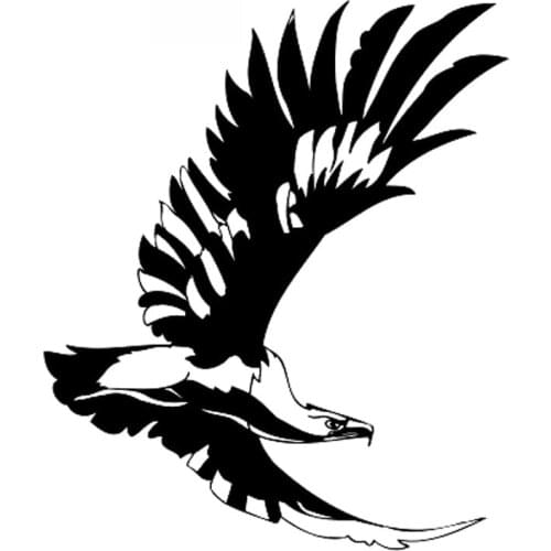 Car Sticker Bird Eagle Car Accessories Car Modeling PVC Sticker Decal Creative Waterproof Sunscreen Black/White,13cm*11cm
