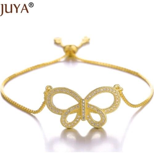 Bracelets for women,butterfly bracelets, adjustable slider beads chain,gold,,rose gold,copper metal,zircon rhinestone