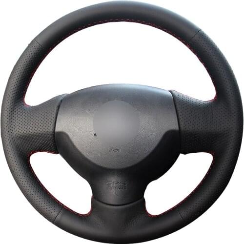 Black Natural Leather Car Steering Wheel Cover for Mitsubishi Lancer EX 10 Lancer X Outlander