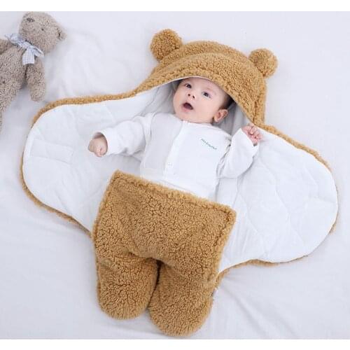Baby Sleeping Bag Ultra-Soft Fluffy Fleece Newborn Receiving Blanket Infant Boys Girls Nursery Wrap Swaddle fleece blanket