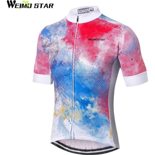 Weimostar Breathable Cycling Jersey Men Dye Bike Jersey Shirt printing Cycling Clothing Summer Short Bicycle Jersey Top Ciclismo