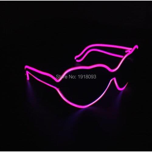 Hot Sales 10 colors Optional Sound active EL Wire LED Strip Neon Glasses Lovers Gift For Christmas Haloween Party Decor