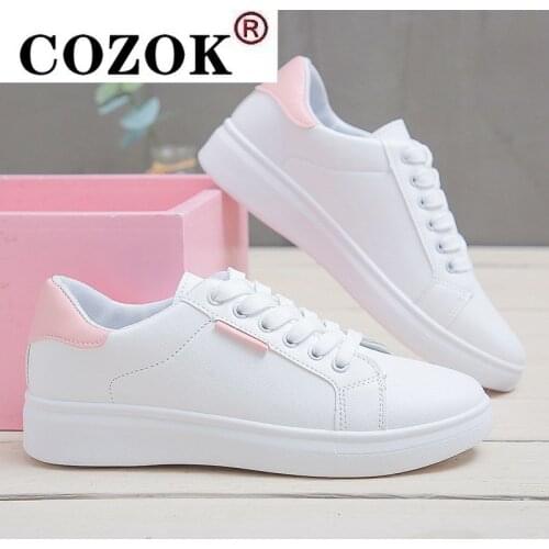 Fashion Shoes Womens Vulcanize Shoes Spring New Casual Classic Solid Color PU Leather Shoes Women Casual White Shoes Sneakers