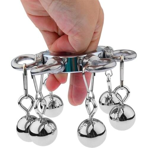 Metal Heavy Duty Pendant Weight Penis Ring For Male Ball Stretcher Scrotum Cock Ring Penis Locking BDSM Sex Toys For Men