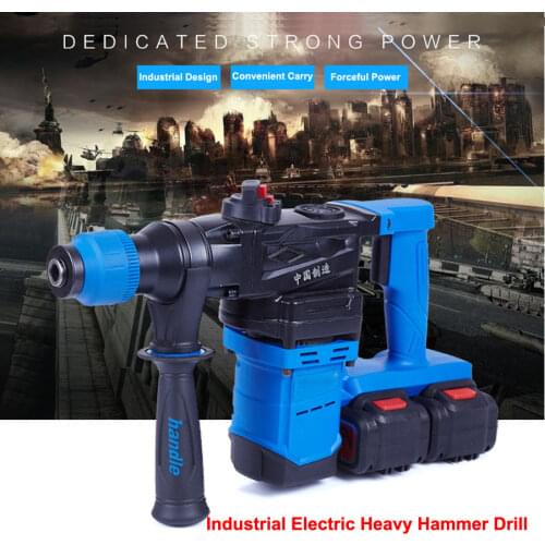 5000 10000mAh Industrial Heavy Wall Hammer Cordless Drill Lithium Battery Multifunctional Electric Hammer Impact Drill