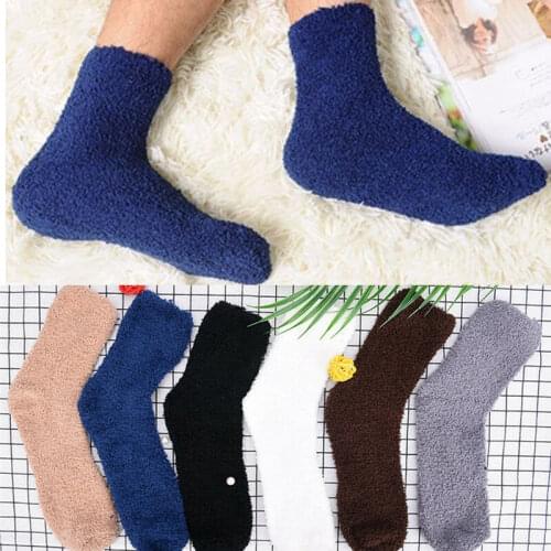 Men Women Winter Fluffy Cozy Cashmere Socks Soft Velvet Thick Warm Bed Floor Home Slipper Sock Plus Size