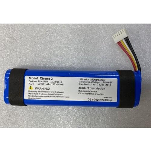 HST New Replacement SUN-INTE-103 2INR19/66-2 ID1019 5200mah Battery For JBL JBLXTREME2BLKAM, JBLXTREME2BLUAM, Xtreme 2 2nd