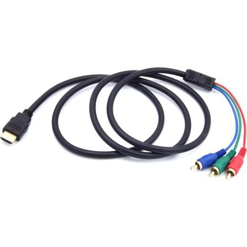 New Portable Hdmi-compatible Male To 3rca Av Composite Male M/m Connector Adapter Cable Cord Transmitter Dvd Hdtv Receivers TV