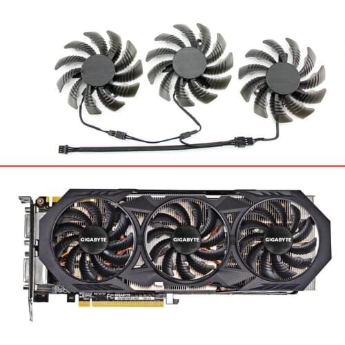 3pcs/1Lot 75mm PLD08010S12H T128010SM 3PIN GTX970 Cooler Fan For Gigabyte GV-N970WF3-4GD Graphics Cards Fan