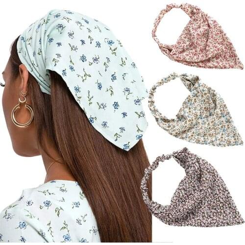 New Women Hair Scarf Bandana Head Scarf Headwraps Bohemia Headwear Triangle Head Wrap Fashion Hair Accessories Headbands