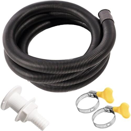 Durable Premium Quality Bilge Pump Hose Plumbing Kit 3/4-Inch Dia Flexible Includes Hose Clamps and Thru-Hull Fitting