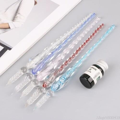 Vintage Handmade Glass Dip Signature Ink Fountain Pen Writing Tool Offices School Stationery With Gift Box S29 20 dropshipping