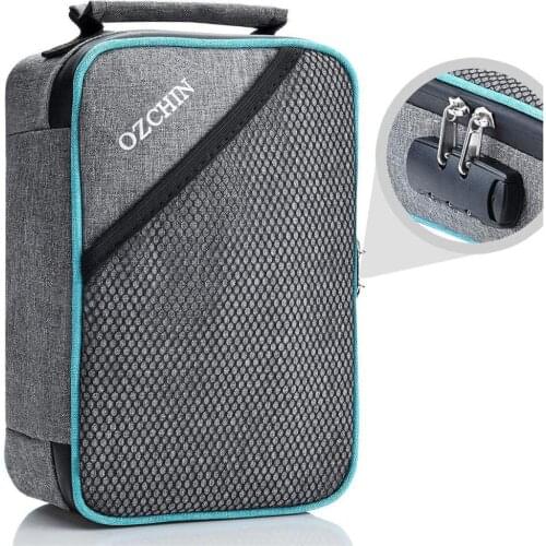 Smell Proof Bag with Combination Lock Odor Proof Stash Case Container for Herbs; Medicine Lock Box Bag Travel Storage Case