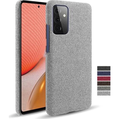 Cloth Leather Case For Samsung Galaxy A72 A52 A50 A70 A30 A32 A42 A10 A20 E A40 S A60 A80 A90 Slim Retro Cloth Hard PC Cover