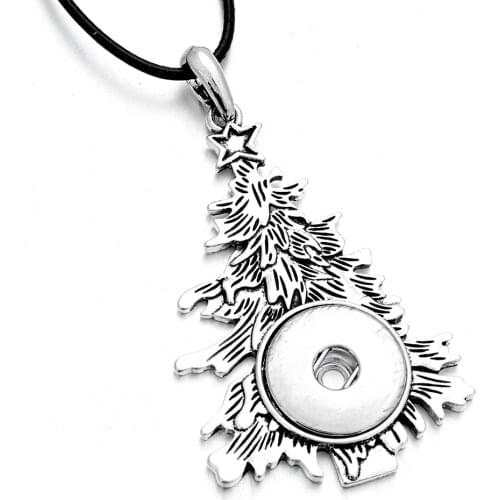 Christmas Snap Jewelry Christmas Tree Snap Button Pendant Necklace fit 18mm Snap Jewelry Christmas Gift