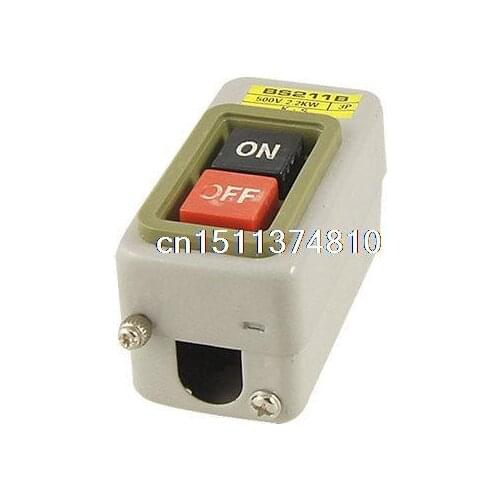 Screw Terminals On/Off Self Lock Power Push Button Switch 3 Phase 500V 2.2KW