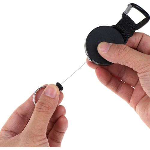 Wire rope high elastic carabiner Telescopic keychain Anti-theft and anti-theft key rope buckle Outdoor Climbing hike sport tools