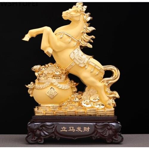 WSHYUFEI Resin Horses Statue Mascot Ornaments Chinese style Home Decor Incense Burner Living Room Decorations Animal