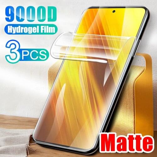 3PCS Matte Safety Hydrogel Film For Xiaomi Poco F3 X3 Pro Frosted Protective Films For Xiomi Pocophone PocoF3 X3 NFC Not Glass