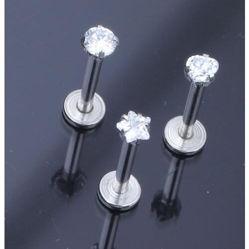 Woman Sexy Jewelry SIlver Color Stainless Steel Lip Stud Zircon Mouth Ring Trend Accessories Women Body Punk Rings Lips Piercing