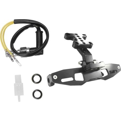 2 Set Motorcycle Accessories: 1 Pcs Hydraulic Brake Pressure Light Switch & 1 Set License Plate Bracket Holder LED Light