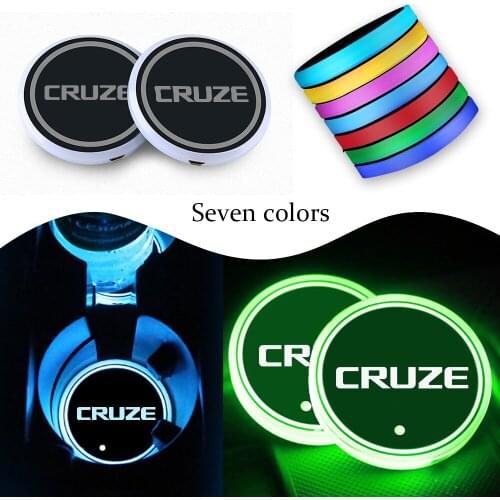 2Pcs For Chevrolet Cruze J300 J400 2009 - 2019 2020 2021 Car LED Cup Holder Auto lnterior lighting Decorative Lamp Drink Holder