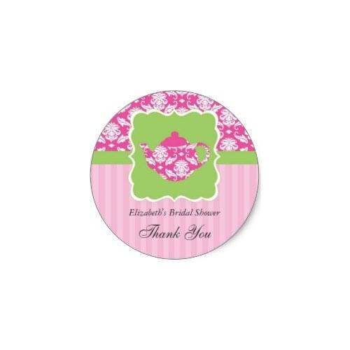3.8cm Sweet Watercolor Pink Peach Wedding Sticker