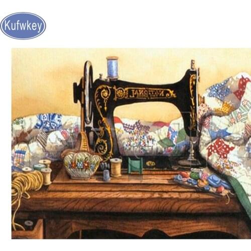 Diamond Embroidery sale Full Square Diamond Painting"Sewing Machine" Pictures Of Rhinestones Diamond Mosaic,Home Decor