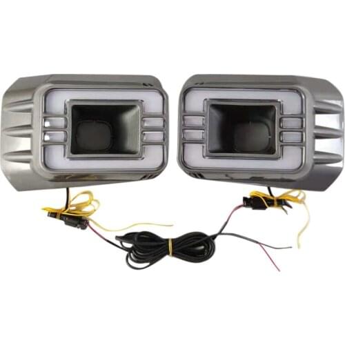 AU05 -1 Pair Car LED Daytime Running Light Turn Yellow Signal Relay 12V DRL Daylight for Toyota Hilux Revo Rocco 2020 2021