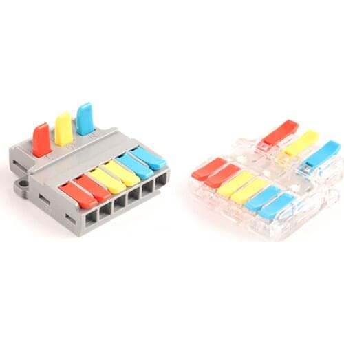Fast Wire splitter Cable Wiring Connector electric SPL Universal Push-in Connectors Terminal Block into 0.5-6mm2/Out 0.5-4mm2