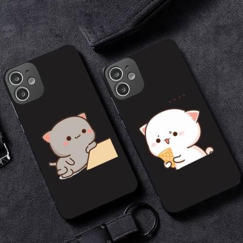 Peach cat Phone Case for iPhone 12 11 mini pro XS MAX XR 8 7 6 6S Plus X 5S SE 2020