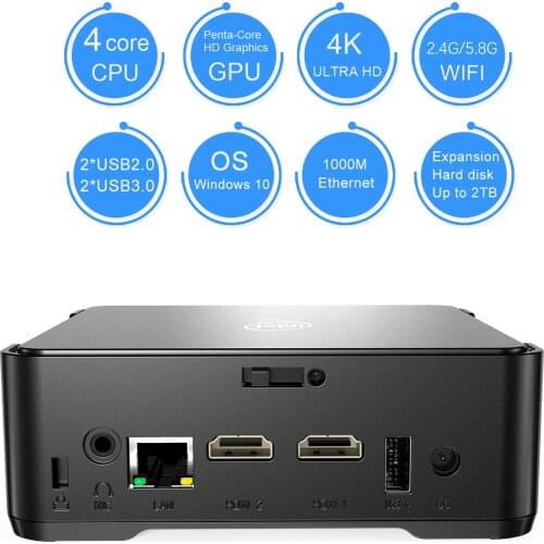 Quad Core GK3V Mini PC Intel Celeron J4125 8GB RAM ROM 256GB Support HDD Windows 10 Dual WIFI 2*HDMI 1*VGA Desktop HTPC