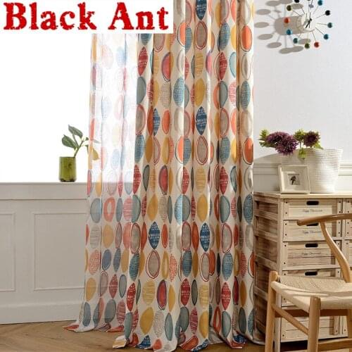 Colorful Curtains For Living Room Geometric Print Tulle Curtain Window Bedroom Treatment Kitchen Sheer Fabrics Drapes WP090 #30