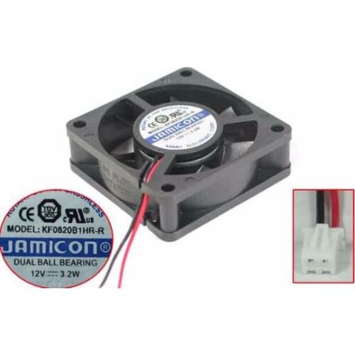 Jamicon KF0620B1HR-R DC 12V 3.2W 60x60x20mm 2-wire Server Cooling Fan
