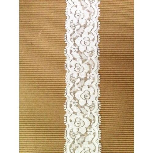 4cm width 30meters /lot White elastic stretch floral style lace ribbon garment accessorry headband garter wedding lace