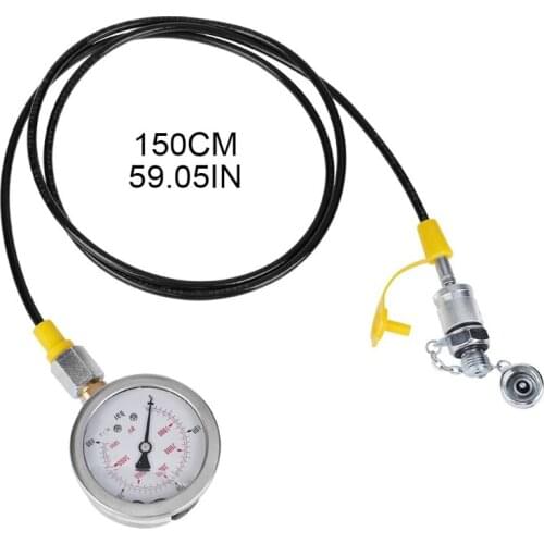 Hydraulic Pressure Gauge Excavator Pressure Test Kit for Excavator Construction Machinery, Test Coupling 8700psi Max