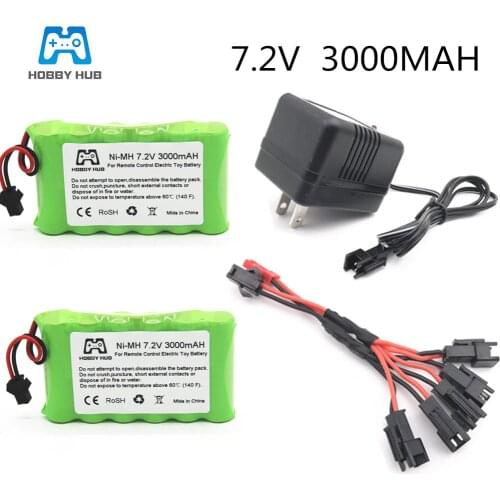 Hobby Hub ni-mh 7.2v 3000mah 2800mah 2400mah Battery for Electric toys Remote car ship robot AA 7.2 v 3000 mah NI-MH aa battery