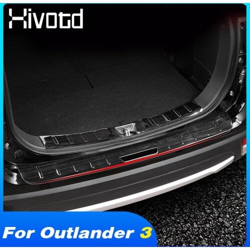 Hivotd Rear Bumper Cover Back Trunk Trim Stick Styling Exterior Decoration Car Accessories For Mitsubishi Outlander 3 2016-2021