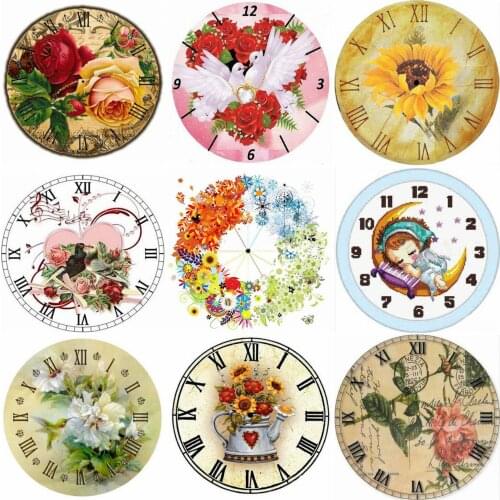 HUACAN 5D DIY Diamond Painting Flower Watch Full Square Round Mosaic Diamond Rhinestone Picture Home Decoration