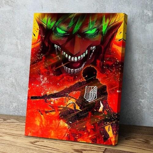 Modular Hd Prints Attack On Titan Pictures Home Decoration Wall Art Fight Monster Canvas Painting Frame Poster For Living Room