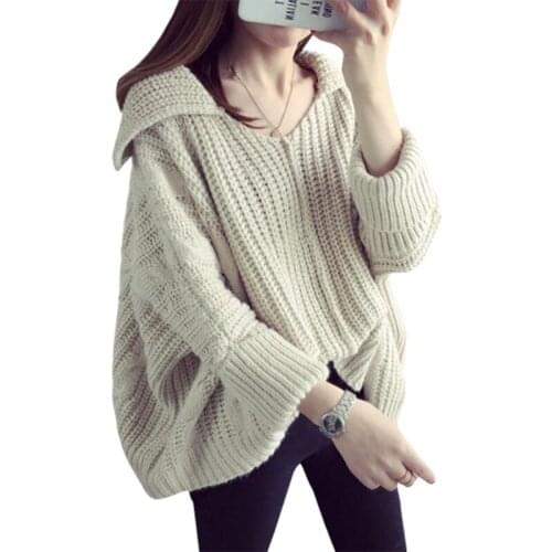 2021 New Sweaters Pullover womens Autumn Coat Jacket Bat Sleeve Sweater Women Winter Loose Winter Clothing Vestidos MMY231