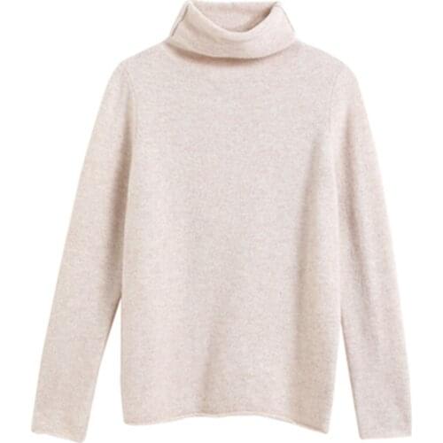 New Autumn Winter Womens Sweater 100% Cashmere Wool Knitted Pullover Turtleneck Quality 2021 Lady Trendy Bottoming Female Tops