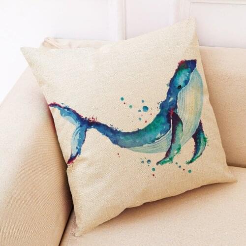 New Colorful Bio Marine Linen Art Cotton Hemp pillowcase Car Sofa Cushion Cover Color Office Nap Simple Pillowcase Decorate